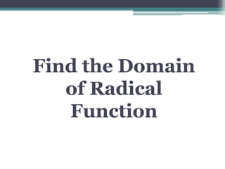 1 lesson 6 introduction to radical functions | PPTX