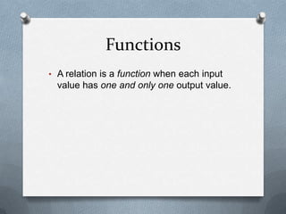 Linear FunctionsA linear function makes a line on a graph.Linear FunctionsA linear function makes a line on a graph.