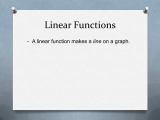 GraphingThe graph of a function is the set of ALL the points (x, y) that satisfy the equation.GraphingThe graph of a function is the set of ALL the points (x, y) that satisfy the equation.