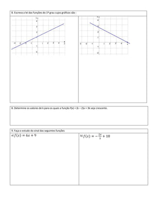 Funções - Função do 1º grau