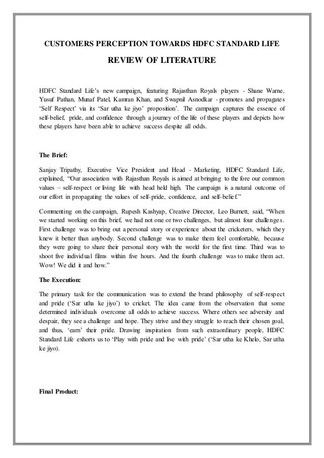 Review of literature about customer perceptions towards lic