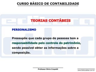 www.EditoraAtlas.com.br
Professor Silvio Crepaldi
CURSO BÁSICO DE CONTABILIDADE
Pressupõe que cada grupo de pessoas tem a
,
sendo possível obter as informações sobre a
composição.
 