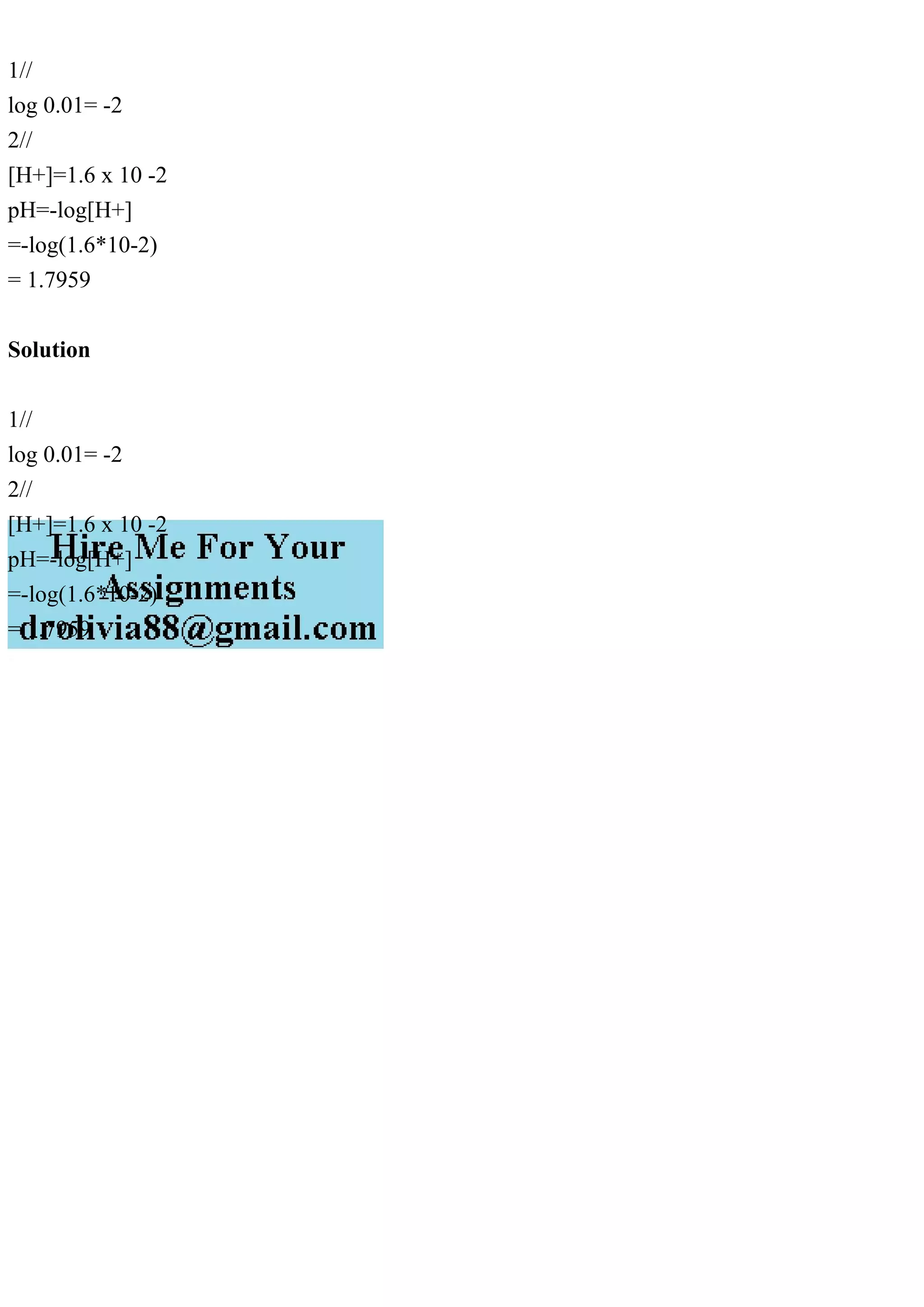 1log 0.01= -22[H+]=1.6 x 10 -2pH=-log[H+]=-log(1.610-.pdf