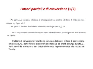 Il fattore di conversione si ottiene come prodotto del fattore di conversione
ambientale, , per il fattore di conversione relativo ad effetti di lunga durata, .
Per i valori da attribuire a tali fattori si rimanda rispettivamente alle successive
Tabelle.

a l
Fattori parziali e di conversione (1/2)
 