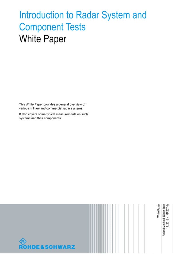 Introduction to Radar System & Component Tests PDF