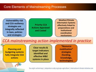 Mainstreaming CCA into development planning: Approaches and case ...