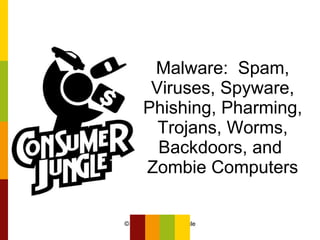 Malware:  Spam, Viruses, Spyware, Phishing, Pharming, Trojans, Worms, Backdoors, and  Zombie Computers 