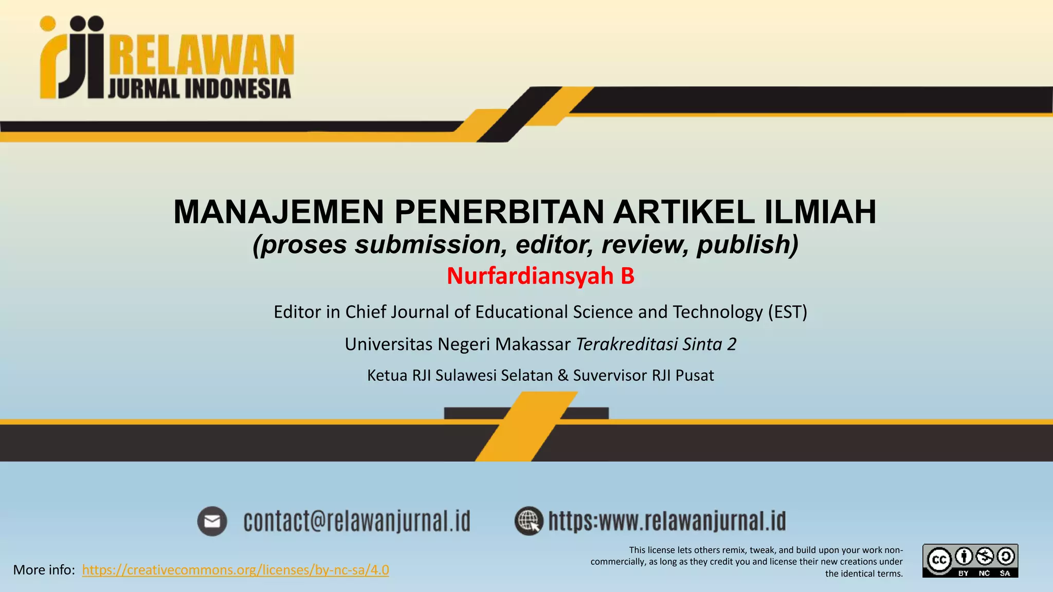 manajemen penerbitan jurnal ilmiah | PPT