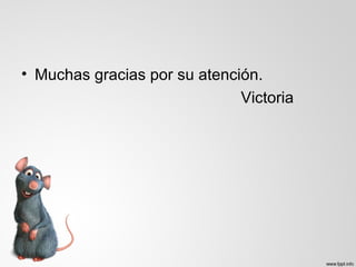 • Muchas gracias por su atención.
Victoria
 