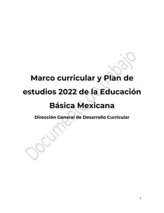 1
Marco curricular y Plan de
estudios 2022 de la Educación
Básica Mexicana
Dirección General de Desarrollo Curricular
 