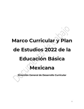 1
Marco Curricular y Plan
de Estudios 2022 de la
Educación Básica
Mexicana
Dirección General de Desarrollo Curricular
 