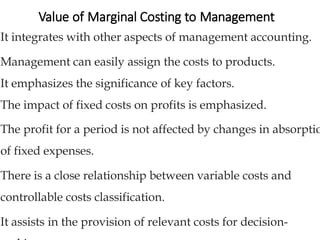 Marginal costing  basics
