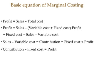 Marginal costing  basics