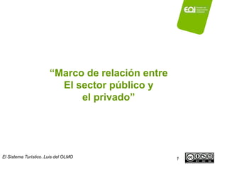 El Sistema Turístico. Luis del OLMO 1
“Marco de relación entre
El sector público y
el privado”
 