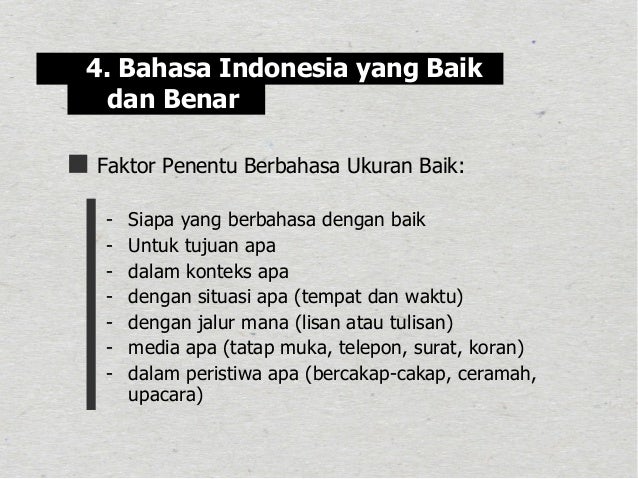 Materi Bahasa Indonesia Dasar