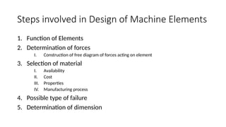 introduction to machine component design | PPTX