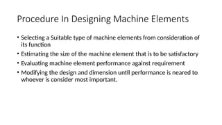 introduction to machine component design | PPTX