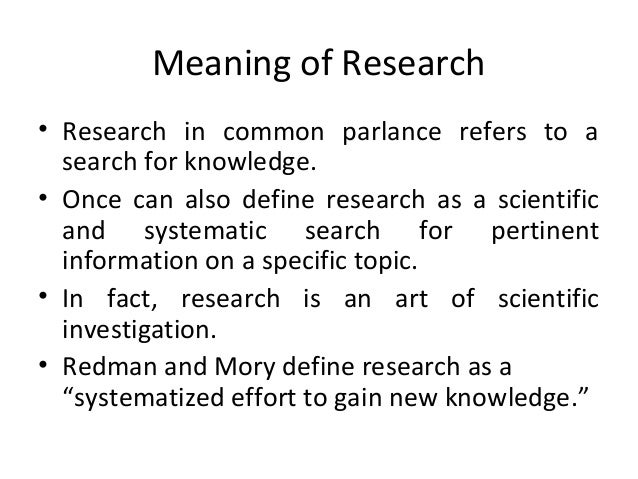 what is the meaning of research task