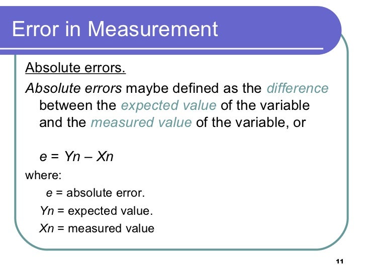 1 measurement and error