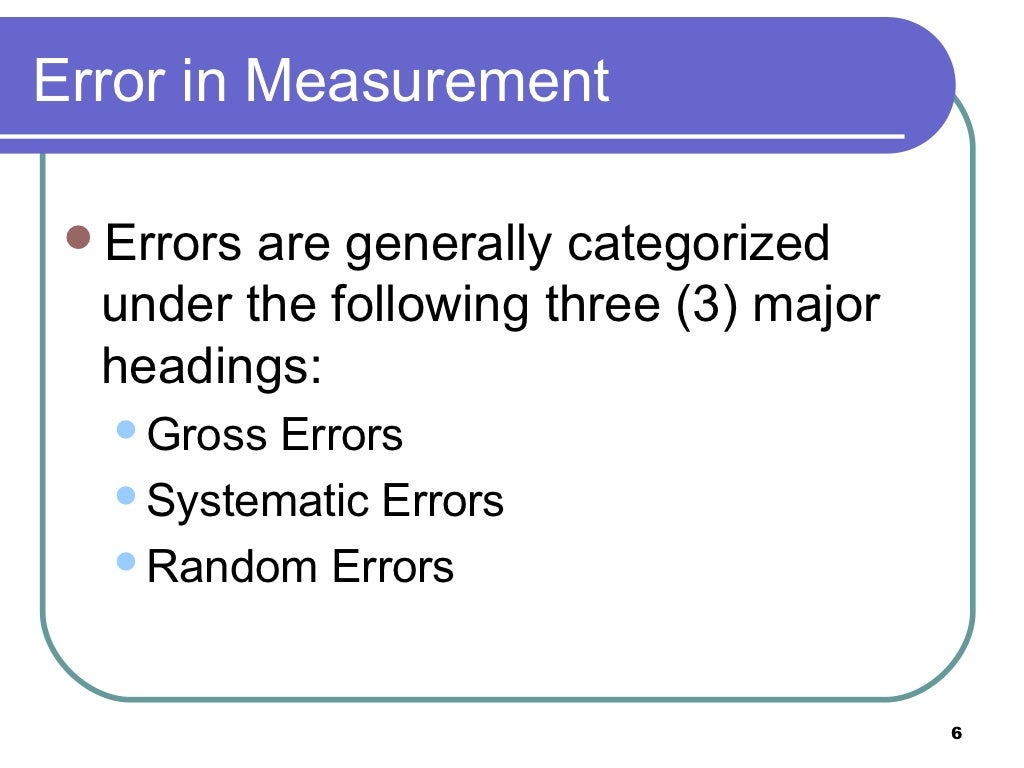 1 measurement and error
