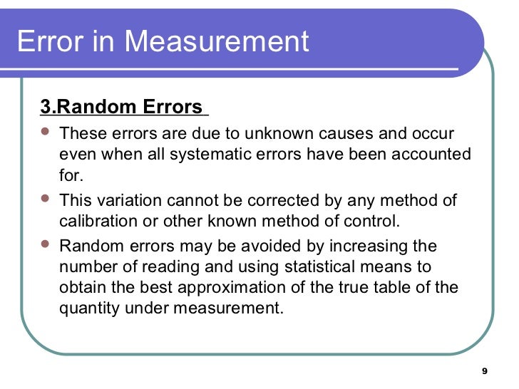 what is the meaning of random error