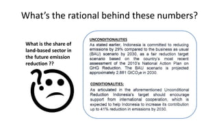Lessons Learnt From Unilateral Process of Reducing Emissions From Land-based Sector in Indonesiq