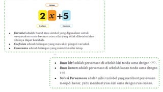 Mengenal Persamaan Linear Satu Variabel (PLSV) | PPTX