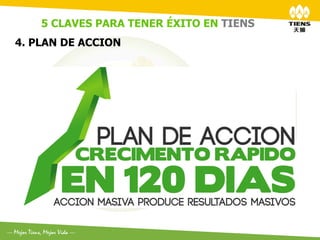 5 CLAVES PARA TENER ÉXITO EN TIENS	
  
4. PLAN DE ACCION	
  
 