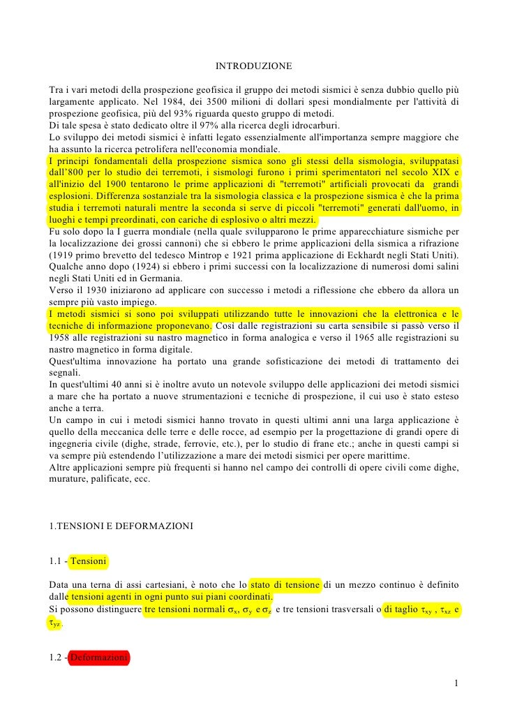 Metodi Sismici di Prospezione Geofisica