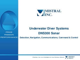 Underwater Diver Systems
DNS300 Sonar
Detection, Navigation, Communications, Command & Control
 