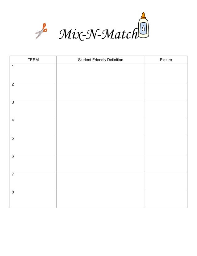 1 mix nmatch template