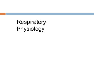 Respiratory
Physiology
 