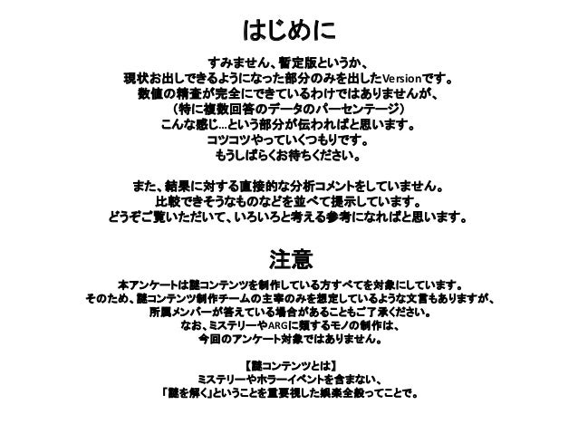 集計 暫定版 第1弾調査