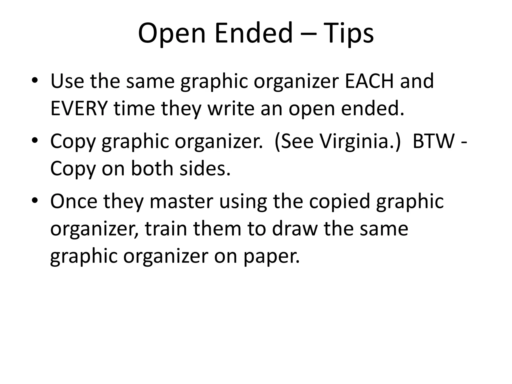 Open Ended QuestionsModel, model, model.