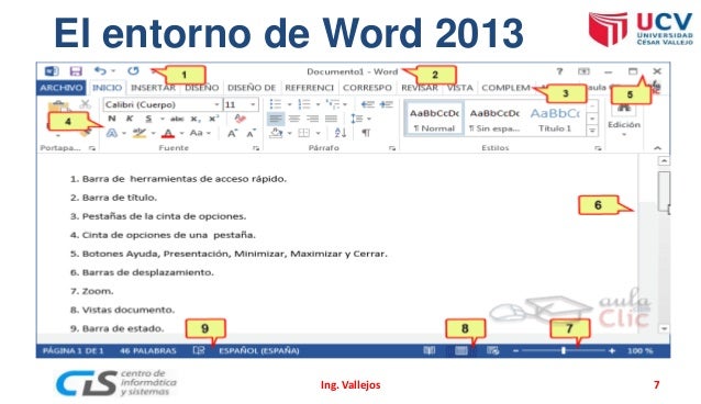 Resultado de imagen para entorno de word 2013
