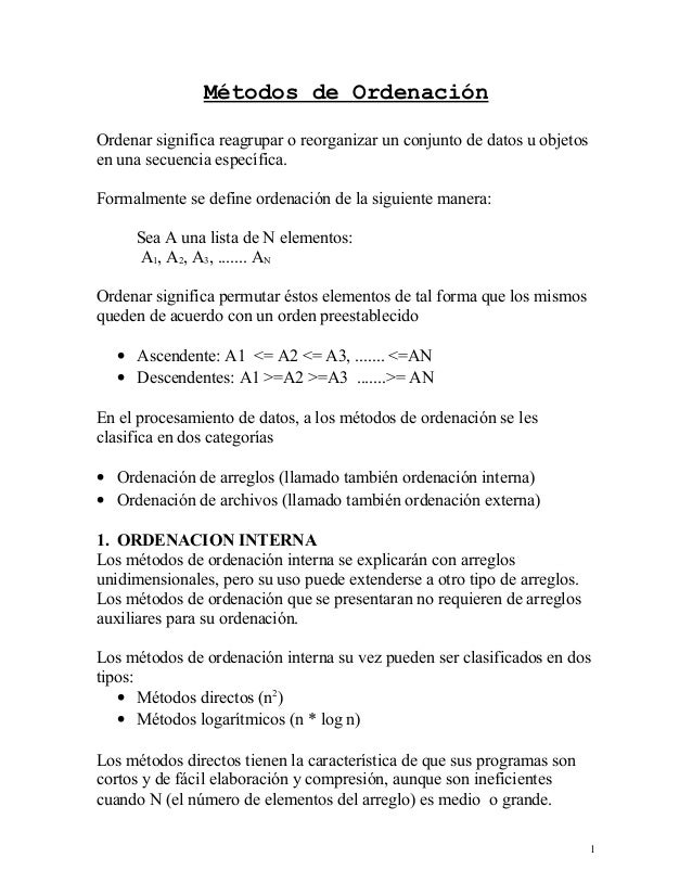 1 métodos de ordenación tema1 1 métodos de ordenación tema1