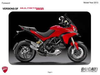 Foreword
VERSIONS OF
Model Year 2013
Page 4
 