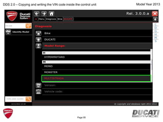 Model Year 2013DDS 2.0 – Copying and writing the VIN code inside the control unit
Page 95
 