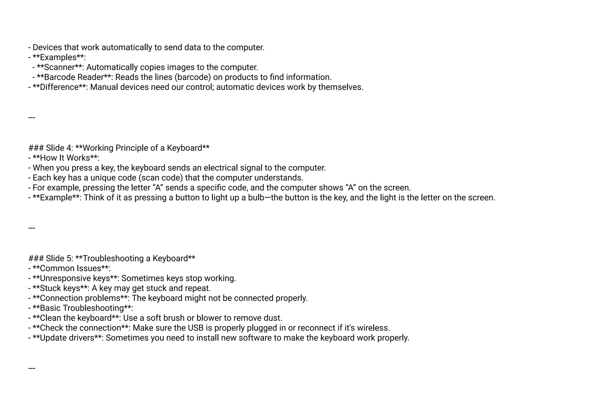 input device working and their troublesh | PDF