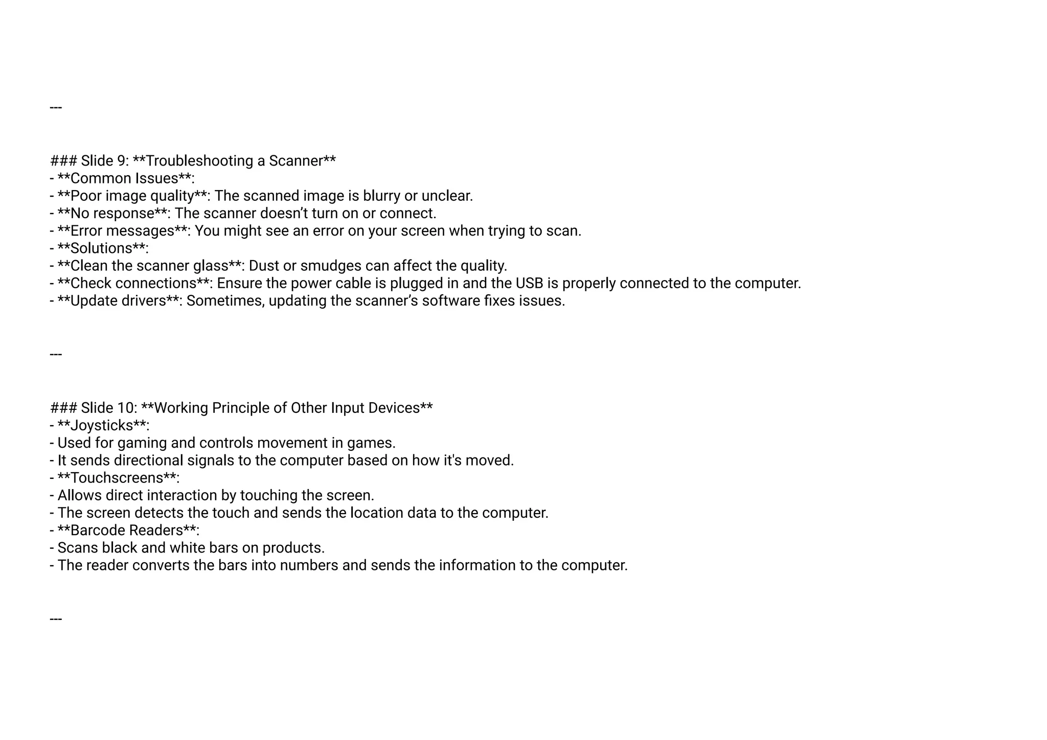 input device working and their troublesh | PDF