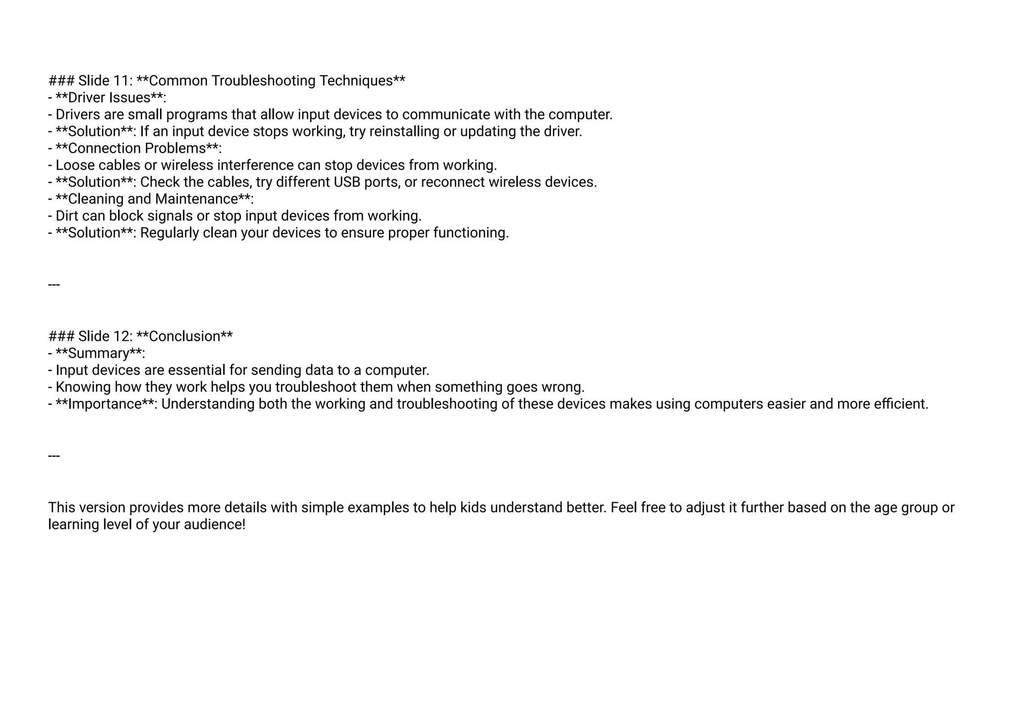 input device working and their troublesh | PDF