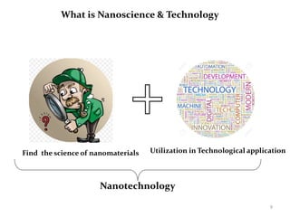 What is Nanoscience & Technology
Find the science of nanomaterials Utilization in Technological application
Nanotechnology
9
 