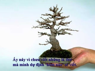 Áy náy vì chưa viết những lá thưÁy náy vì chưa viết những lá thư
mà mình dự định ‘hôm nào’ sẽ viết.mà mình dự định ‘hôm nào’ sẽ viết.
 
