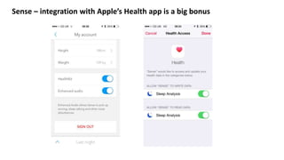 Sense – integration with Apple’s Health app is a big bonus
 