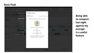 Basis Peak
Being able
to compare
last night
against my
average
is a useful
feature
 