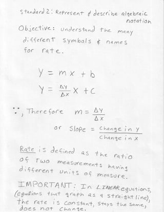 1 Notes Constant Rate in Equations Algebra