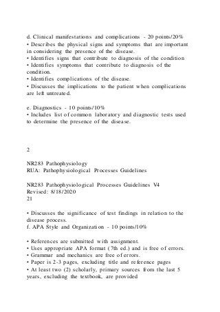 1 NR283 Pathophysiology RUA Pathophysiological Processe | DOCX