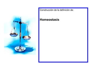 Construcción de la definición de:



Homeostasis
 