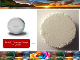 Typically Consumer Can not
see Quality
 