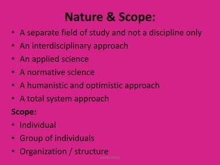 Scope Discipline Organisational Behavior and Development | PDF